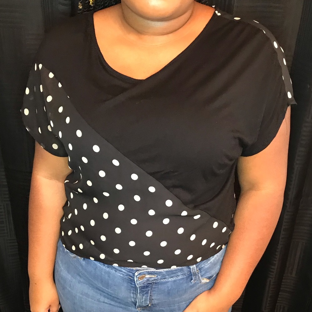 Monteau - Sheer Polka Dot Top